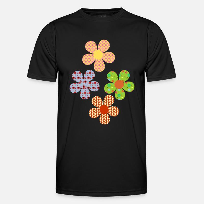 Fleurs colorées Retro T-shirt sport Homme