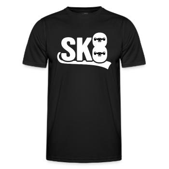 Skateboard SK8 Halfpipe Skateboarder Skate Ride - T-shirt sport Homme - noir - Devant - AI Model Male 178 dark (178cm)