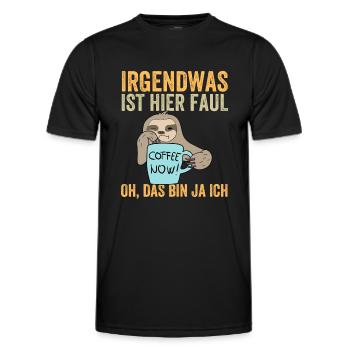Il y a quelque chose de louche ici, oh, c’est moi - T-shirt sport Homme - noir - Devant - AI Model Male 178 dark (178cm)