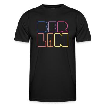 Berlin Kreuzberg Capital Souvenir Berlin - Men's Functional T-Shirt - black - Front - AI Model Male 178 dark (178cm)