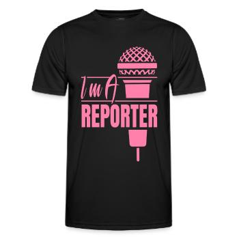 Ich bin Reporter Medien Korrespondent Journalist - Männer Funktions-T-Shirt - Schwarz - Vorne - AI Model Male 178 dark (178cm)