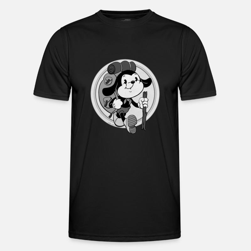 retro adventurer with backpack - Men's Functional T-Shirt - black