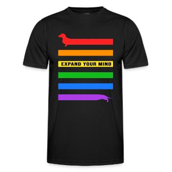 Dachshund Dackel stretch Teckel expand - Männer Funktions-T-Shirt - Schwarz - Vorne - AI Model Male 178 dark (178cm)