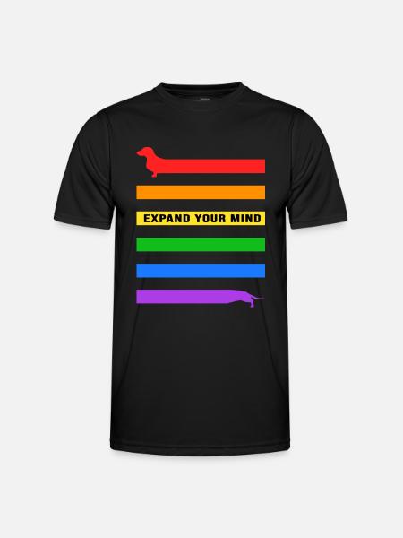 Dachshund Dachshund stretch Teckel expand - Men's Functional T-Shirt - black
