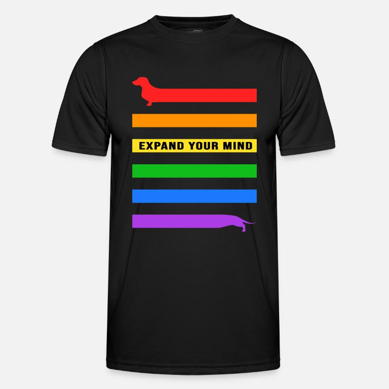 Dachshund Dackel stretch Teckel expand - Männer Funktions-T-Shirt - Schwarz