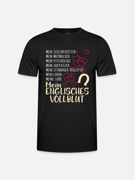 ENGLISCHES-VOLLBLUT- mein - Männer Funktions-T-Shirt - Schwarz