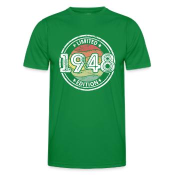 Born 1948 75th birthday - Men's Functional T-Shirt - kelly green - Front - AI Model Male 178 dark (178cm)