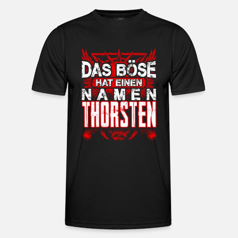 THORSTEN - Name - Männer Funktions-T-Shirt - Schwarz