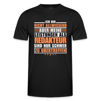Des performances inégalées en tant qu’éditeur - T-shirt sport Homme - noir - Devant - AI Model Male 178 dark (178cm)