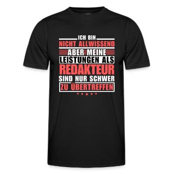 Des performances inégalées en tant qu’éditeur - T-shirt sport Homme - noir - Devant - AI Model Male 178 dark (178cm)