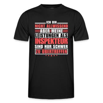 Des performances inégalées en tant qu’inspecteur - T-shirt sport Homme - noir - Devant - AI Model Male 178 dark (178cm)