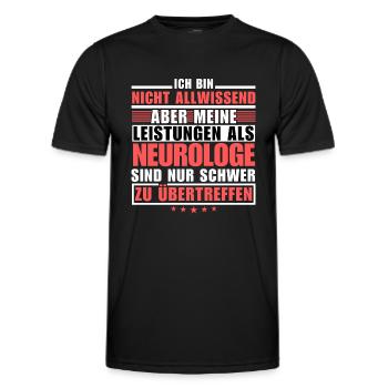 Unübertroffene Leistung als Neurologe - Männer Funktions-T-Shirt - Schwarz - Vorne - AI Model Male 178 dark (178cm)
