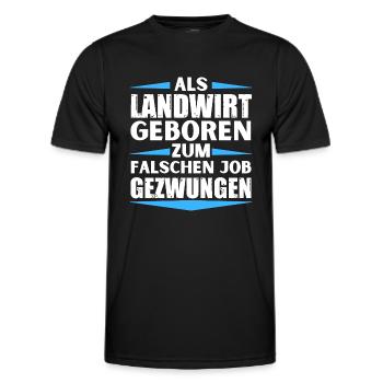 Farmer landed in the wrong job - Men's Functional T-Shirt - black - Front - AI Model Male 178 dark (178cm)