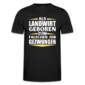 Farmer landed in the wrong job - Men's Functional T-Shirt - black - Front - AI Model Male 178 dark (178cm)