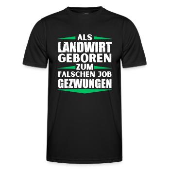 Un agriculteur a décroché le mauvais emploi - T-shirt sport Homme - noir - Devant - AI Model Male 178 dark (178cm)