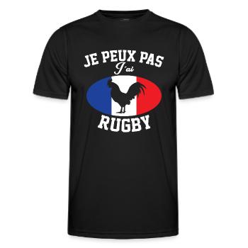 Maillot equipe de france rugby - T-shirt sport Homme - noir - Devant - AI Model Male 178 dark (178cm)