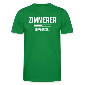 Carpenter In Progress - Men's Functional T-Shirt - kelly green - Front - AI Model Male 178 dark (178cm)