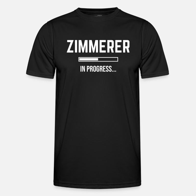 Zimmerer In Progress - Männer Funktions-T-Shirt - Schwarz