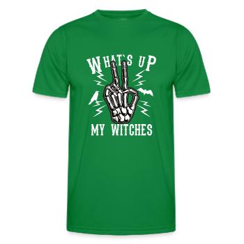 Halloween Shirt - Whats up my witches - Männer Funktions-T-Shirt - Kelly Green - Vorne - AI Model Male 178 dark (178cm)