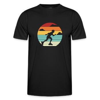 Skater Inline Retro Skating Rollschuhlaufen - Männer Funktions-T-Shirt - Schwarz - Vorne - AI Model Male 178 dark (178cm)