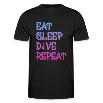 dive, diver, scuba diving, tauchen - Männer Funktions-T-Shirt - Schwarz - Vorne - AI Model Male 178 dark (178cm)