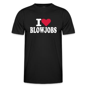 I love blowjobs - Männer Funktions-T-Shirt - Schwarz - Vorne - AI Model Male 178 dark (178cm)