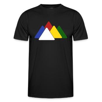 Mountain hiking Nepal prayer flag Himalaya Alpinist - Men's Functional T-Shirt - black - Front - AI Model Male 178 dark (178cm)