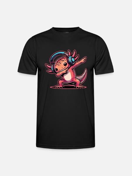 Dabbing Axolotl - Men's Functional T-Shirt - black