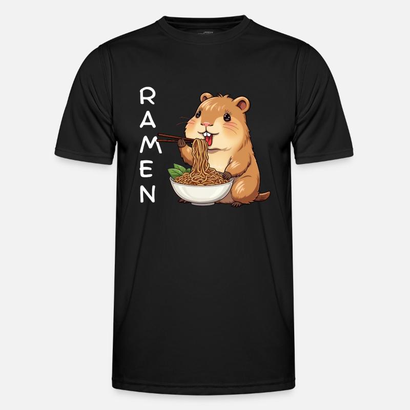 Ramen Capybara - Men's Functional T-Shirt - black