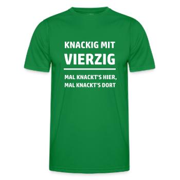 Vierzig Jahre 40. Geburtstag - Männer Funktions-T-Shirt - Kelly Green - Vorne - AI Model Male 178 dark (178cm)