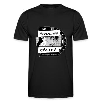 Dart Anime Motiv, Dart Player + Anime Fans - Men's Functional T-Shirt - black - Front - AI Model Male 178 dark (178cm)