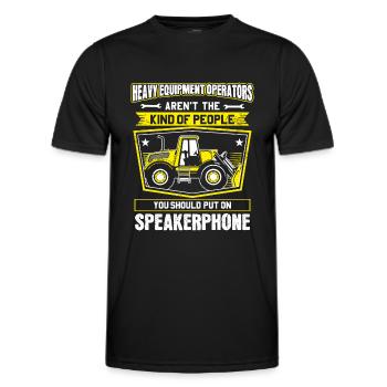 Pelleteur pelleteur routier Heavy Equipment Operator - T-shirt sport Homme - noir - Devant - AI Model Male 178 dark (178cm)