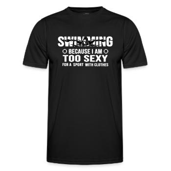 Schwimmer schwimmen "Badehose Badeanzug" - Männer Funktions-T-Shirt - Schwarz - Vorne - AI Model Male 178 dark (178cm)
