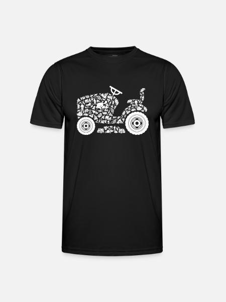 Gärtner Gärtnerei Garten Jungen Rasenmäher Herren - Männer Funktions-T-Shirt - Schwarz
