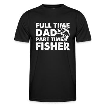 Papa à temps plein Pêcheur à temps partiel - T-shirt sport Homme - noir - Devant - AI Model Male 178 dark (178cm)
