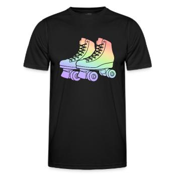 Roller Skates Roller Skates Kids Girls Roller Skate - Men's Functional T-Shirt - black - Front - AI Model Male 178 dark (178cm)