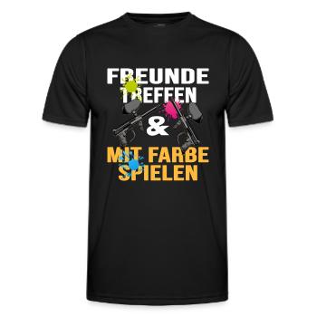Paintball-fun Gotcha Paintballspieler Markierer - Männer Funktions-T-Shirt - Schwarz - Vorne - AI Model Male 178 dark (178cm)
