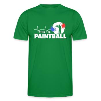 Paintball Gotcha Joueur de paintball - T-shirt sport Homme - vert - Devant - AI Model Male 178 dark (178cm)