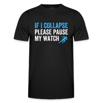 Si je m’effondre, veuillez mettre ma montre en pause - T-shirt sport Homme - noir - Devant - AI Model Male 178 dark (178cm)