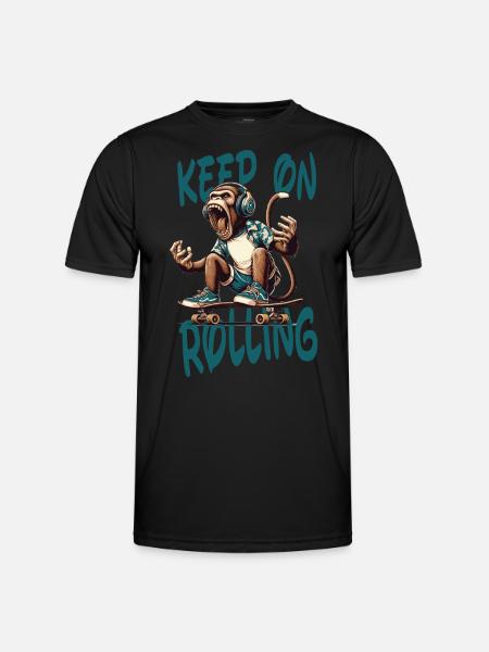 Bliv ved med at rulle skateboard skateboard skater sommer - Funktionsshirt til herrer - sort