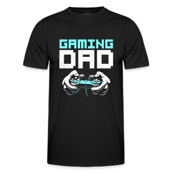 Gaming Dad Gamer Funny Vatertag - Männer Funktions-T-Shirt - Schwarz - Vorne - AI Model Male 178 dark (178cm)