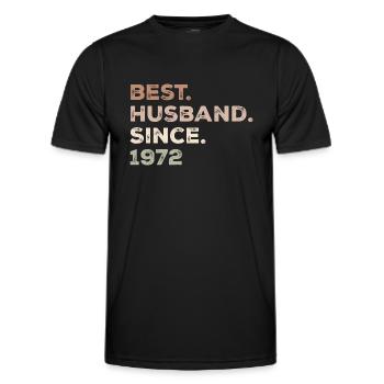 Bester Ehemann seit 1972 Jubiläumsgeschenk - Männer Funktions-T-Shirt - Schwarz - Vorne - AI Model Male 178 dark (178cm)