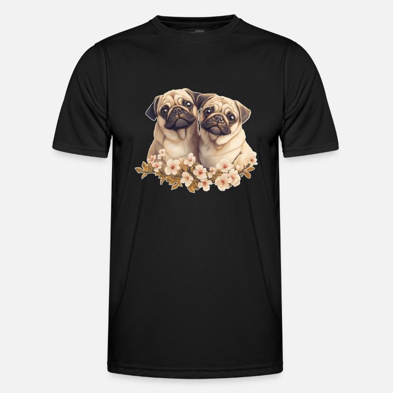 Pug pair pug - Men's Functional T-Shirt - black