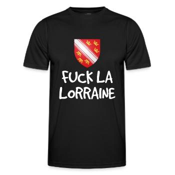 Fuck La Lorraine - Elsässischer Humor - Männer Funktions-T-Shirt - Schwarz - Vorne - AI Model Male 178 dark (178cm)