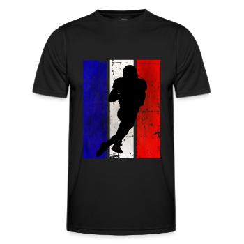 Football américain France Team Sport - T-shirt sport Homme - noir - Devant - AI Model Male 178 dark (178cm)