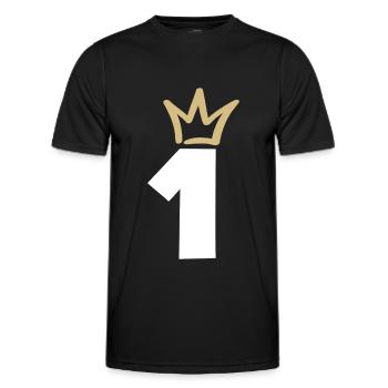 NUMMER EINS 1 Champion Krone - Männer Funktions-T-Shirt - Schwarz - Vorne - AI Model Male 178 dark (178cm)