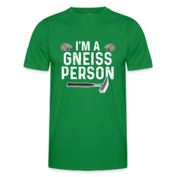 Geology - Im A Gneiss Person - Men's Functional T-Shirt - kelly green - Front - AI Model Male 178 dark (178cm)