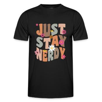 Just Stay Nerdy - Men's Functional T-Shirt - black - Front - AI Model Male 178 dark (178cm)