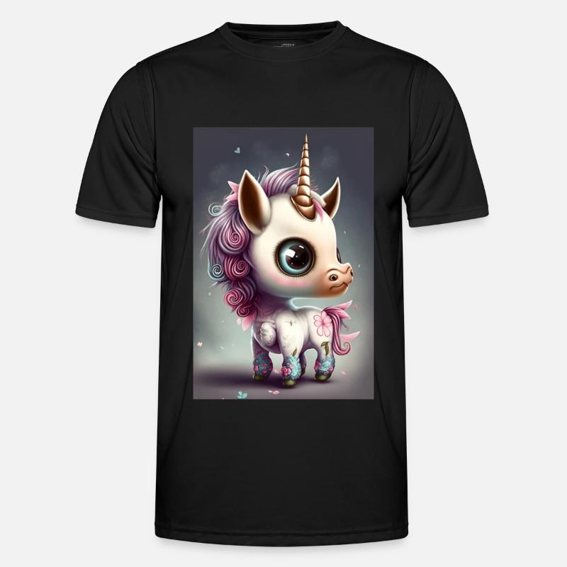 Chibi Unicorn - Men's Functional T-Shirt - black