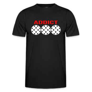 Floorball Unihockey FLOORBALL-addict Floorballer - Männer Funktions-T-Shirt - Schwarz - Vorne - AI Model Male 178 dark (178cm)